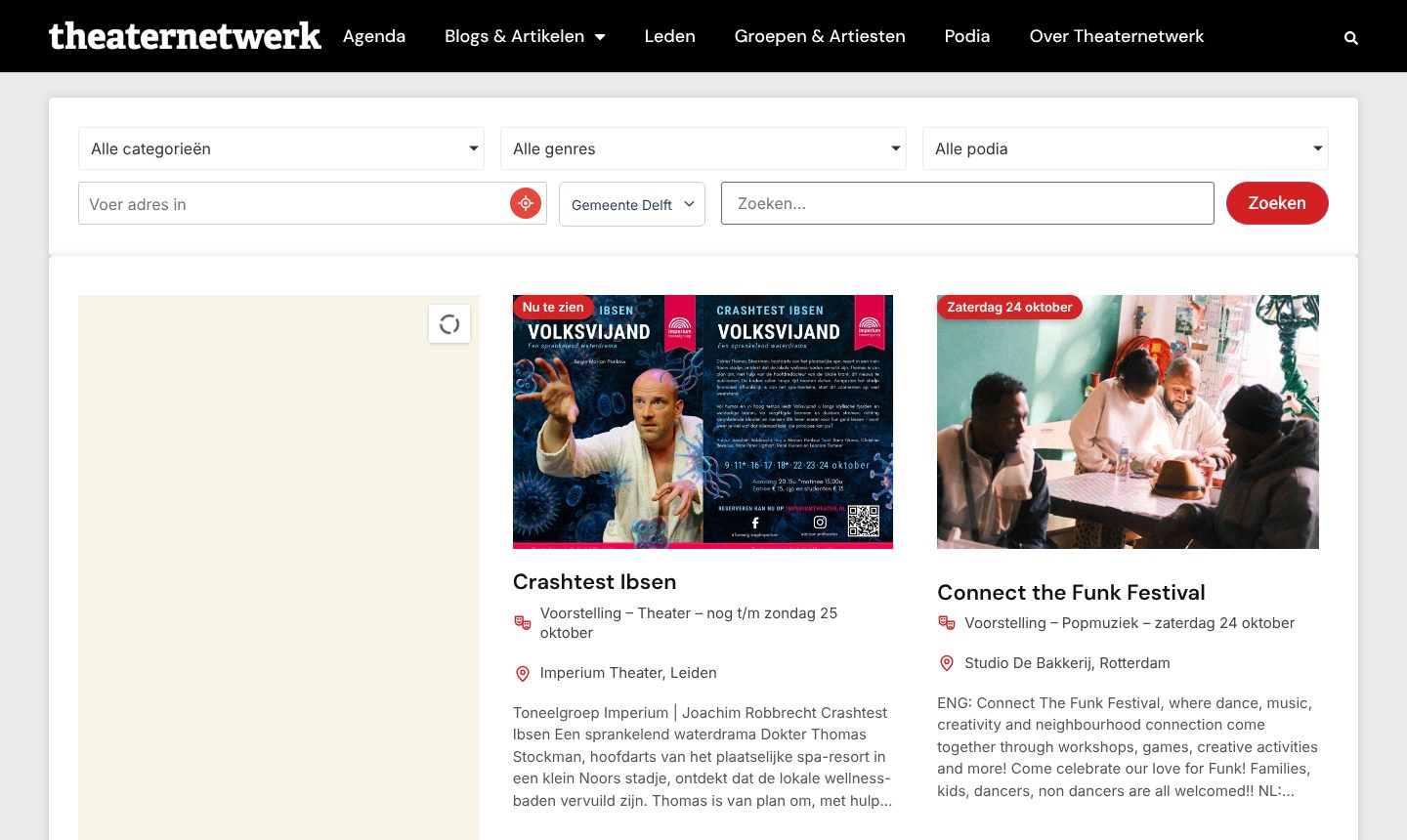 De agenda van Theaternetwerk